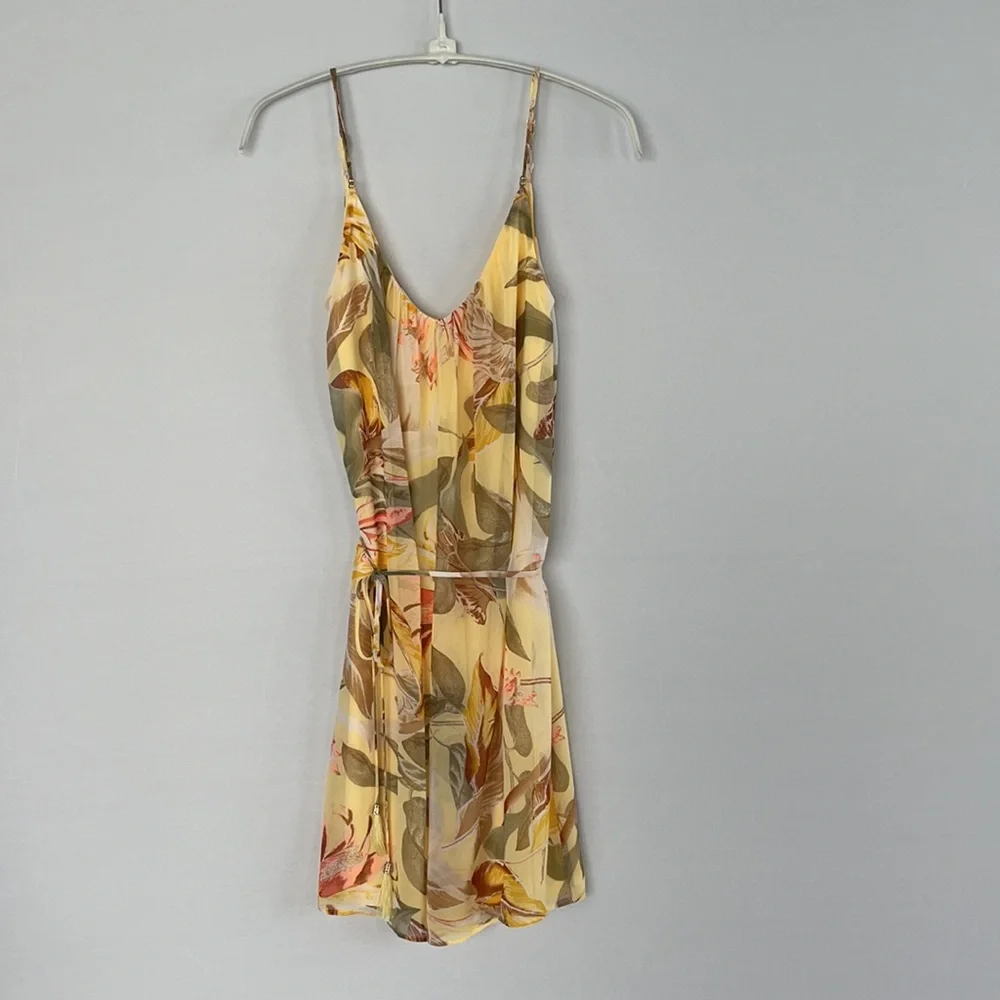 NWOT WHBM Yellow Tropical Print Slip Dress Size 0 - Picture 10 of 15